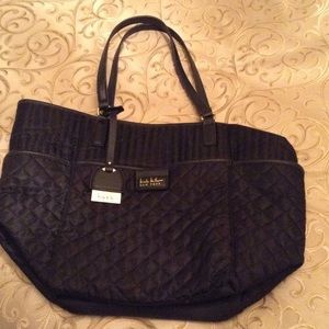 Nicole Miller black nylon satchel