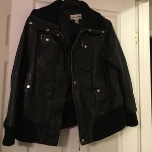 Jessica London leather coat size 16