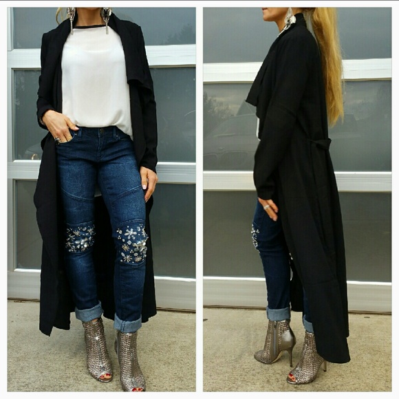 ❤RESTOCKED❤Belted Black DUSTER - Picture 4 of 4