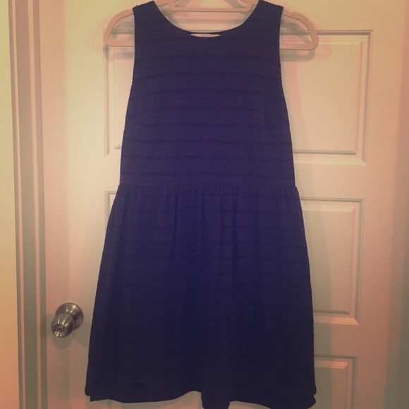 Navy Eyelet Loft Dress
