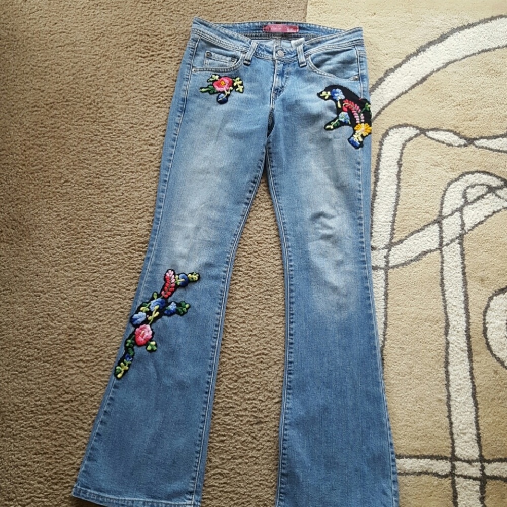 Superlow Boot Cut 518 Levi's Patch Jeans - image 5