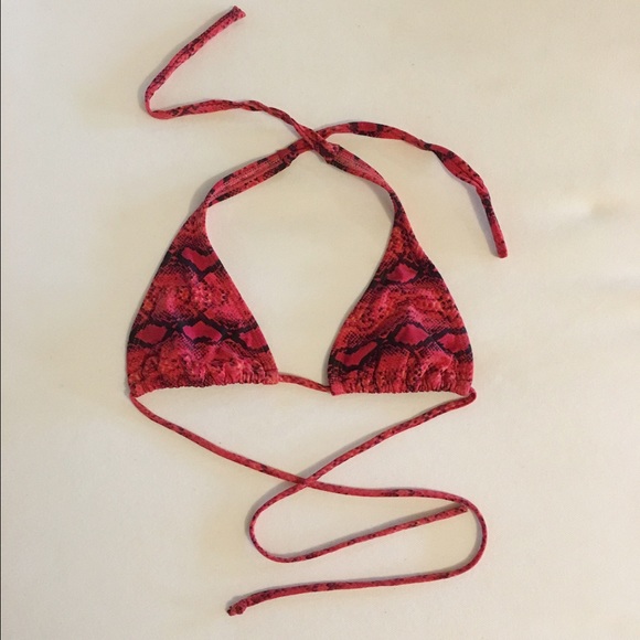 San Lorenzo red snake print bikini top, size small