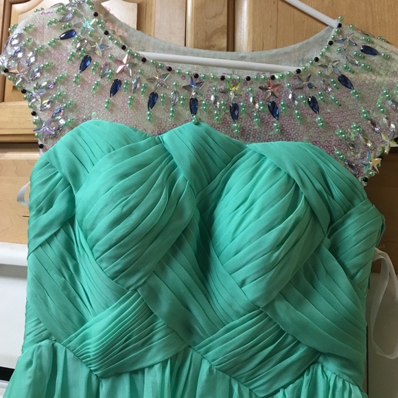 Green formal gown