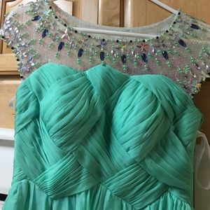 Green formal gown