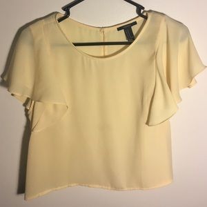 YELLOW DRESSY FOREVER 21 TOP