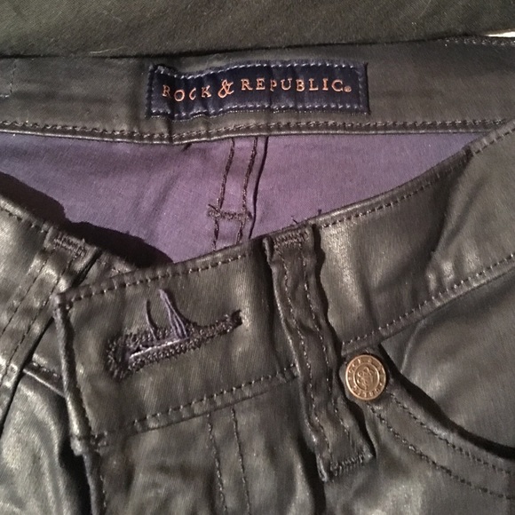 Pleather like black skinny pants