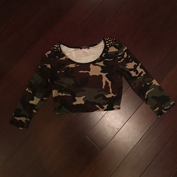 Punk camo crop top size SM - Picture 1 of 1