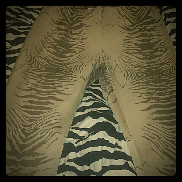 Animal Print Suede Pants