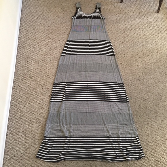 Black & White Striped Maxi Dress