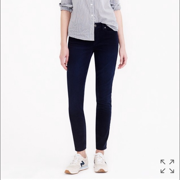 J. Crew Toothpick Navy Cords w/ Leg Zipper Cropped