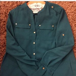 Petite Roll-Tab Utility Shirt