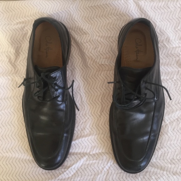 Cole Haan Black Calf Lace Up Oxfords