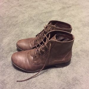 Brown lace up ankle boots