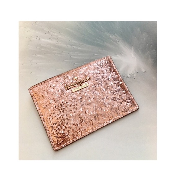🆕 Kate Spade Rose Gold Glitter Bug Cardholder