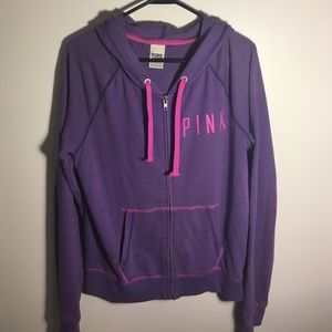 PINK ZIP UP SWEATSHIRT