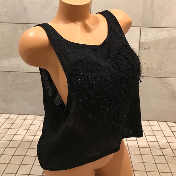 Black Heart Crop Top