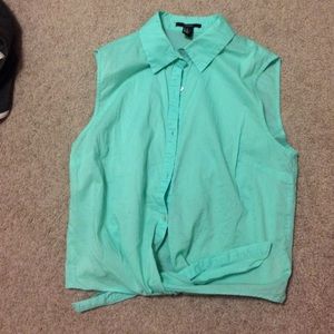 Forever 21 button up collared tank top