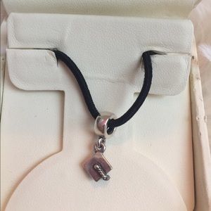 Silver graduation cap dangle Pandora charm