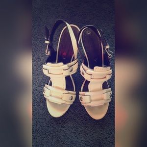 BCBG MAX AZRIA All Leather High Heel Sandal Shoes