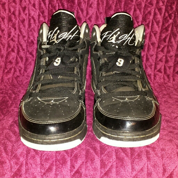 Mens Jordan Flight 9, Black/White, Size 12
