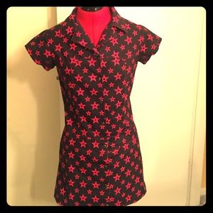 Short fitted metal snap dress