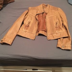 Tan leather jacket