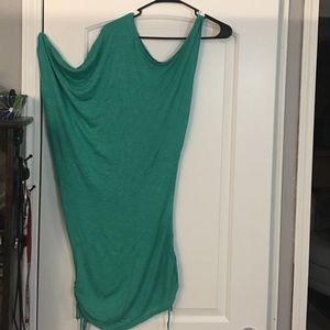Sea green cold shoulder dress