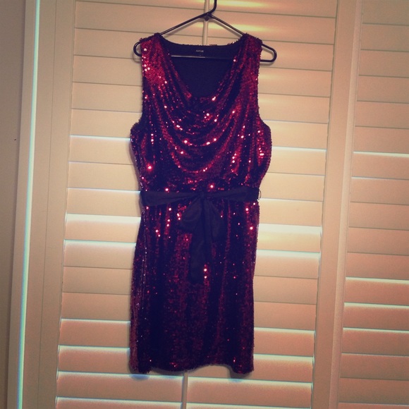 Maroon sequined dress