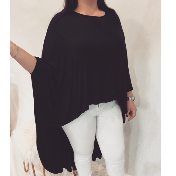 🌸🌸🌸ONE DAY SALE! Black high low tunic top - Picture 2 of 3