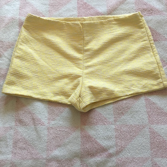 "Forever 21 Exclusive" Canary Yellow Shorty Shorts