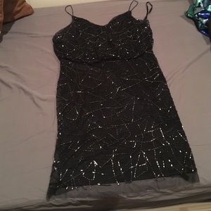 Black beaded short dress