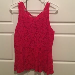 Red lace top