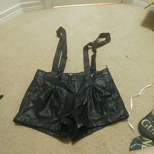 Faux leather shorts
