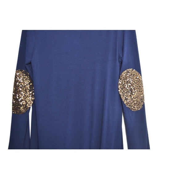 Long Cardigan W/ Glitter Elbows - Picture 2 of 3