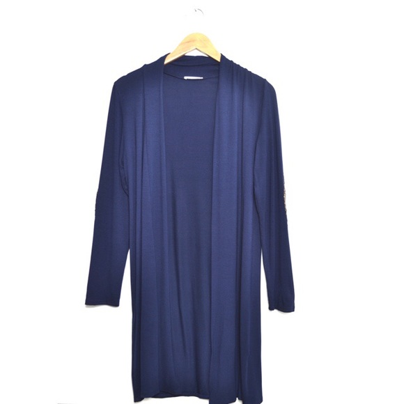 Long Cardigan W/ Glitter Elbows - Picture 3 of 3