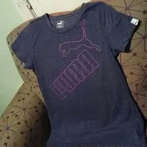 "PUMA" gray & pink t-shirt, Large (juniors)MINT!