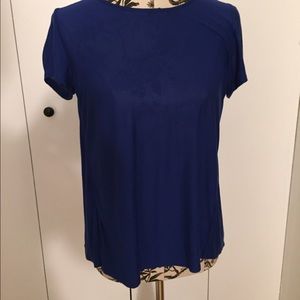 Open Back Royal Blue Blouse