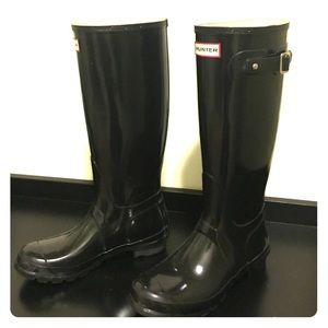 Used Black Original Gloss Size 7 Rain Boots