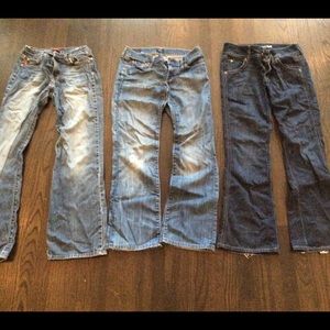 Three pairs of jeans