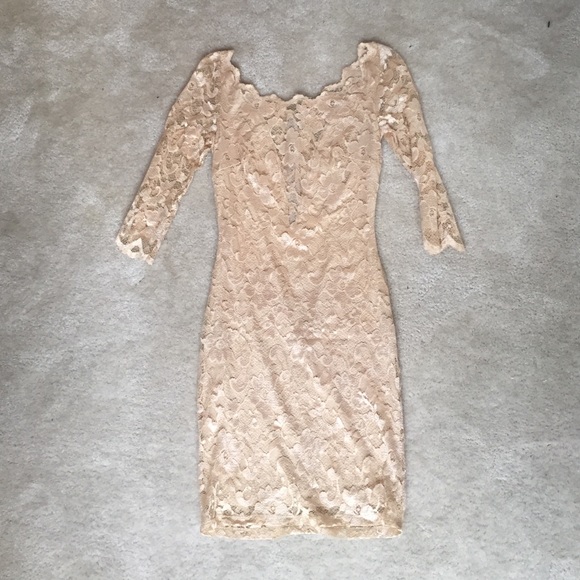 Scalloped neck lace dress. Never been worn! XS
