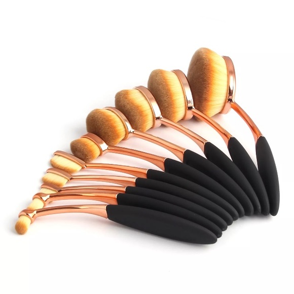 10Pcs Oval Cream Rose Golden Toothbrush + Gift Box - Picture 2 of 4