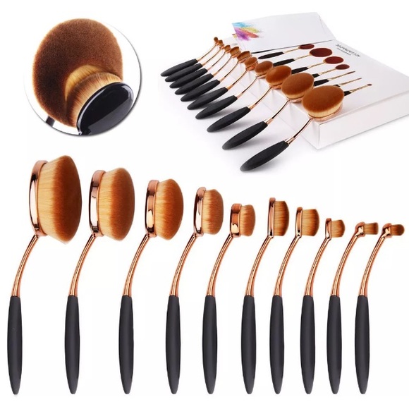 10Pcs Oval Cream Rose Golden Toothbrush + Gift Box - Picture 3 of 4