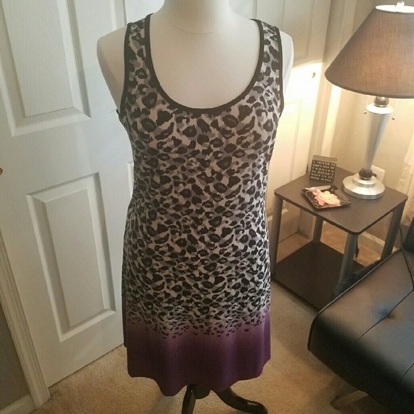 Purple leopard tank dress.