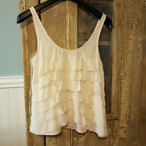 BNWT Cream ruffled blouse