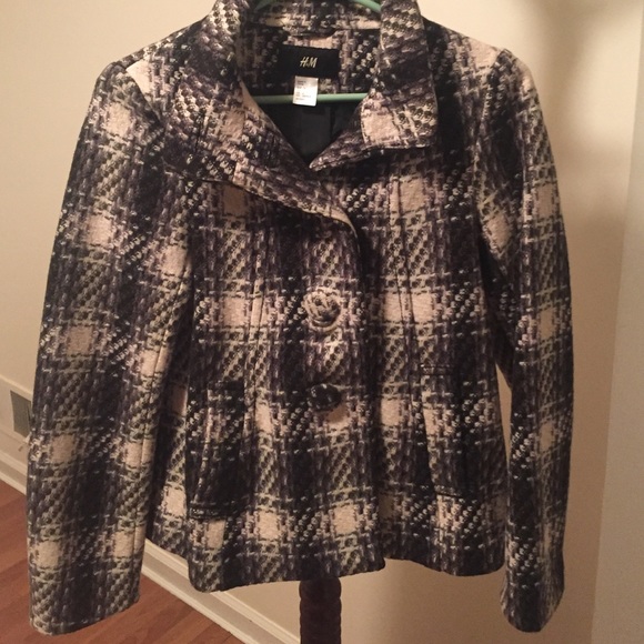 Black, White and Grey peat coat from H&M