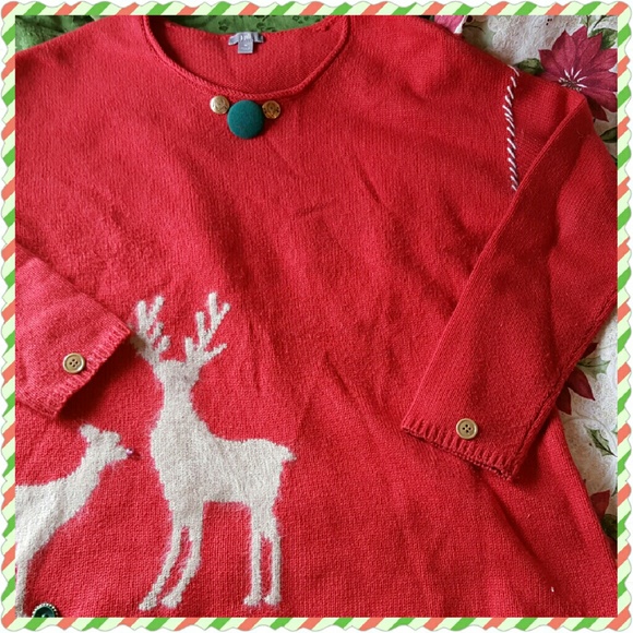 J. Jill Christmas Sweater M Pretty Ugly Christmas