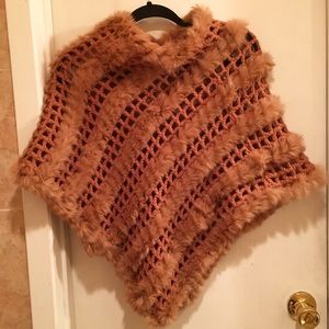 Neiman Marcus Fur Trim Poncho