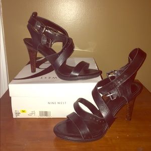 Nine West Leather Platform Strappy Heel