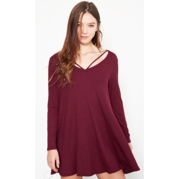 NEW Spade & Heart Trapeze Dress Wine Red S M L - Picture 3 of 4