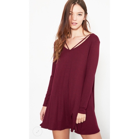 NEW Spade & Heart Trapeze Dress Wine Red S M L - Picture 2 of 4